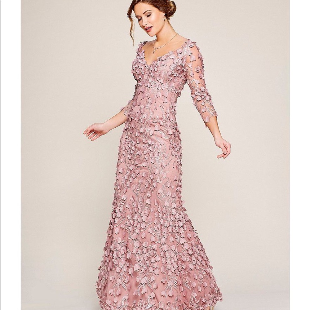 Long sleeve pink floral dress